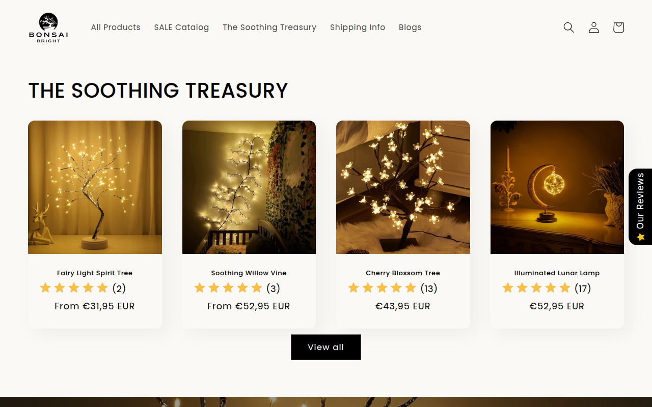 Screenshot van bonsaibright.com