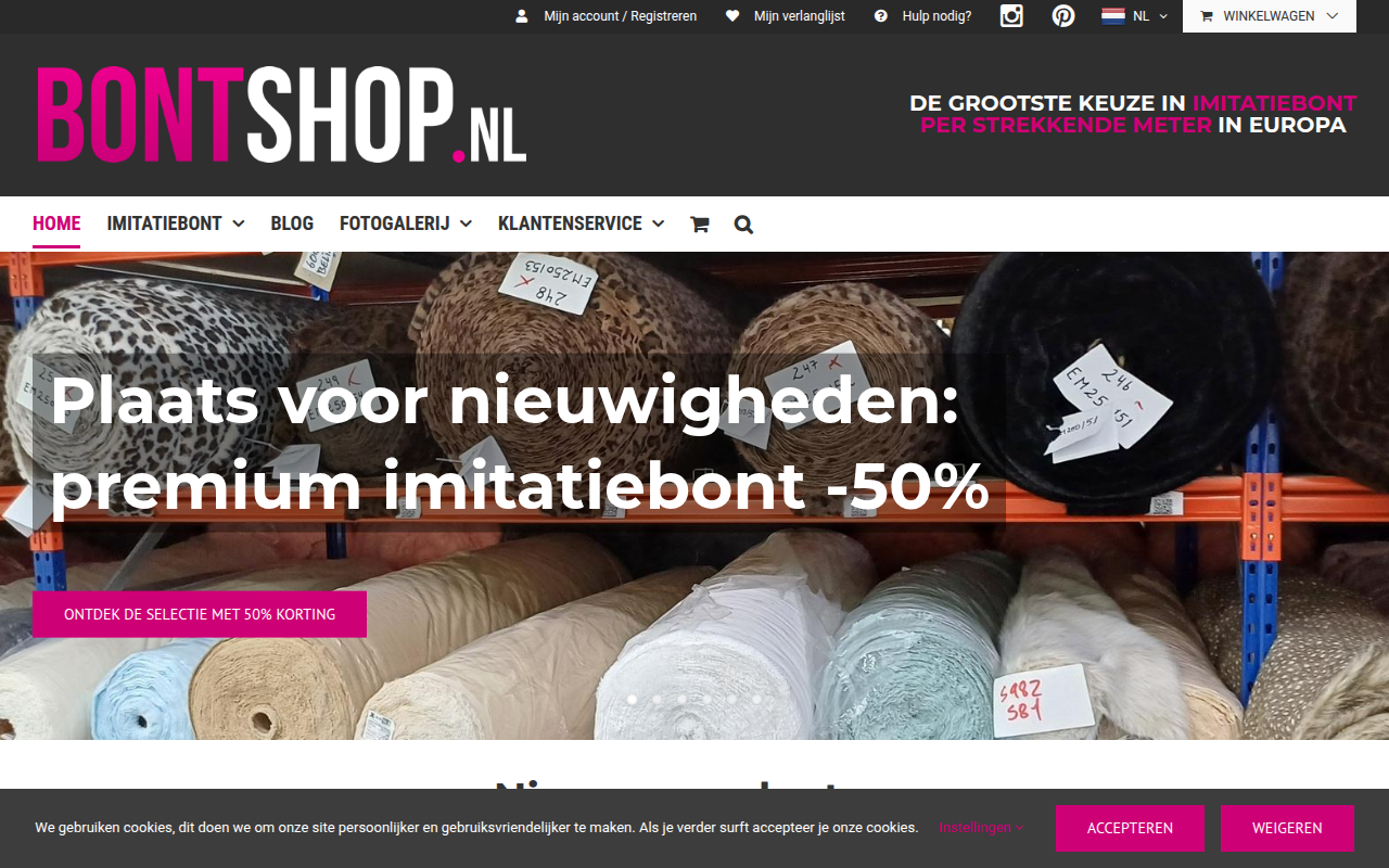 Screenshot van bontshop.nl