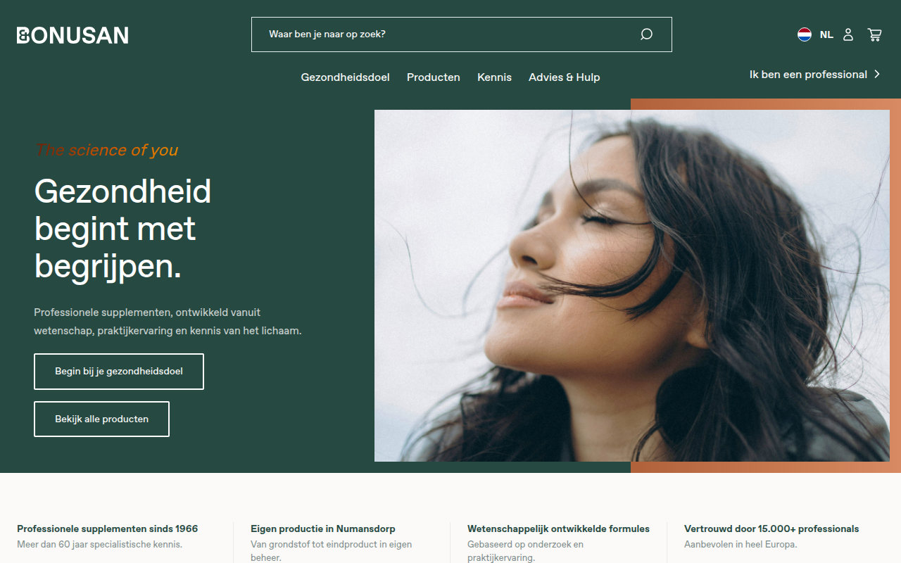 Screenshot van bonusan.com