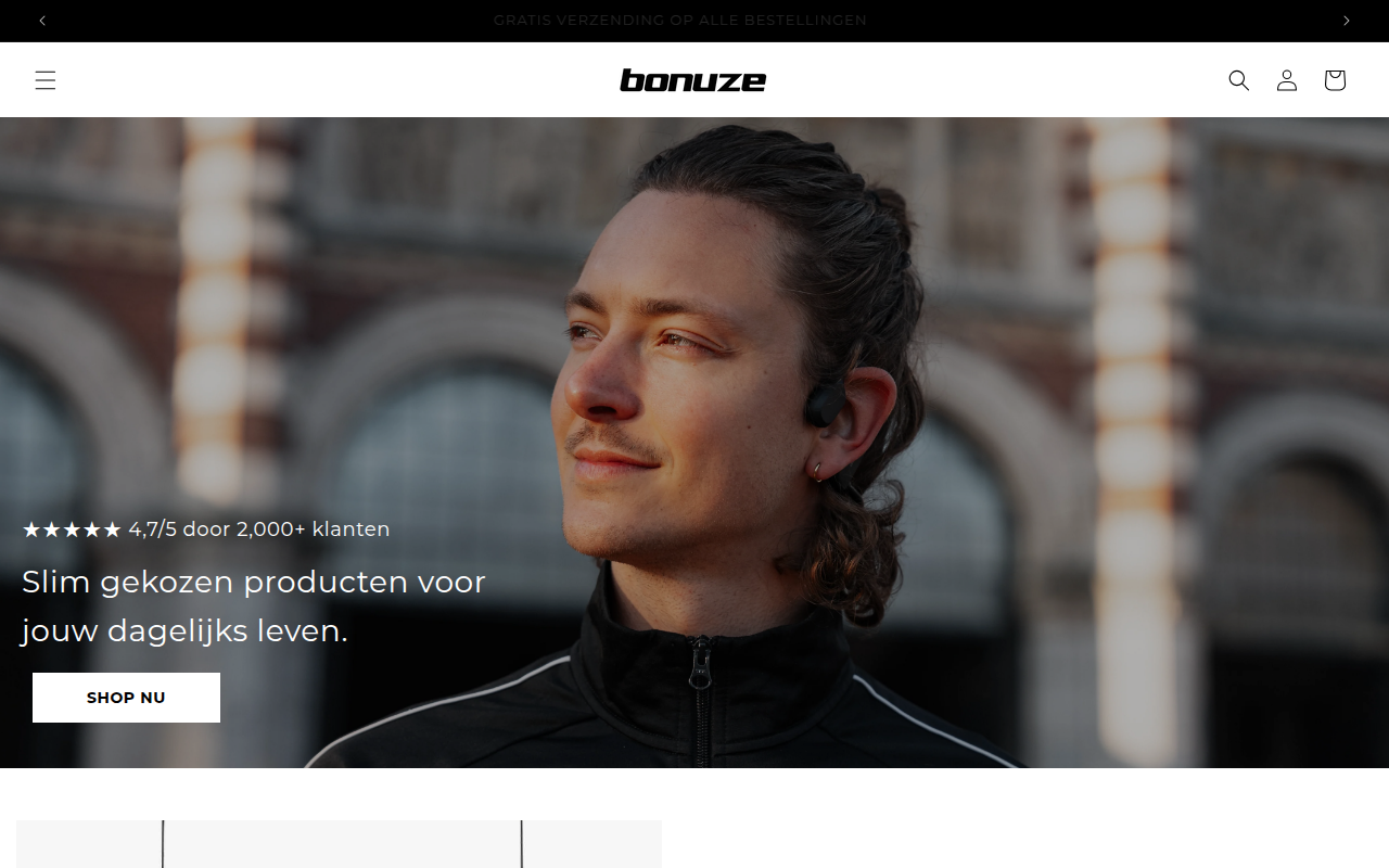 Screenshot van bonuze.nl