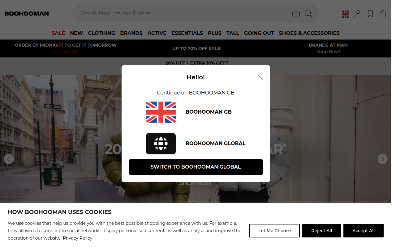 Screenshot van boohooman.com