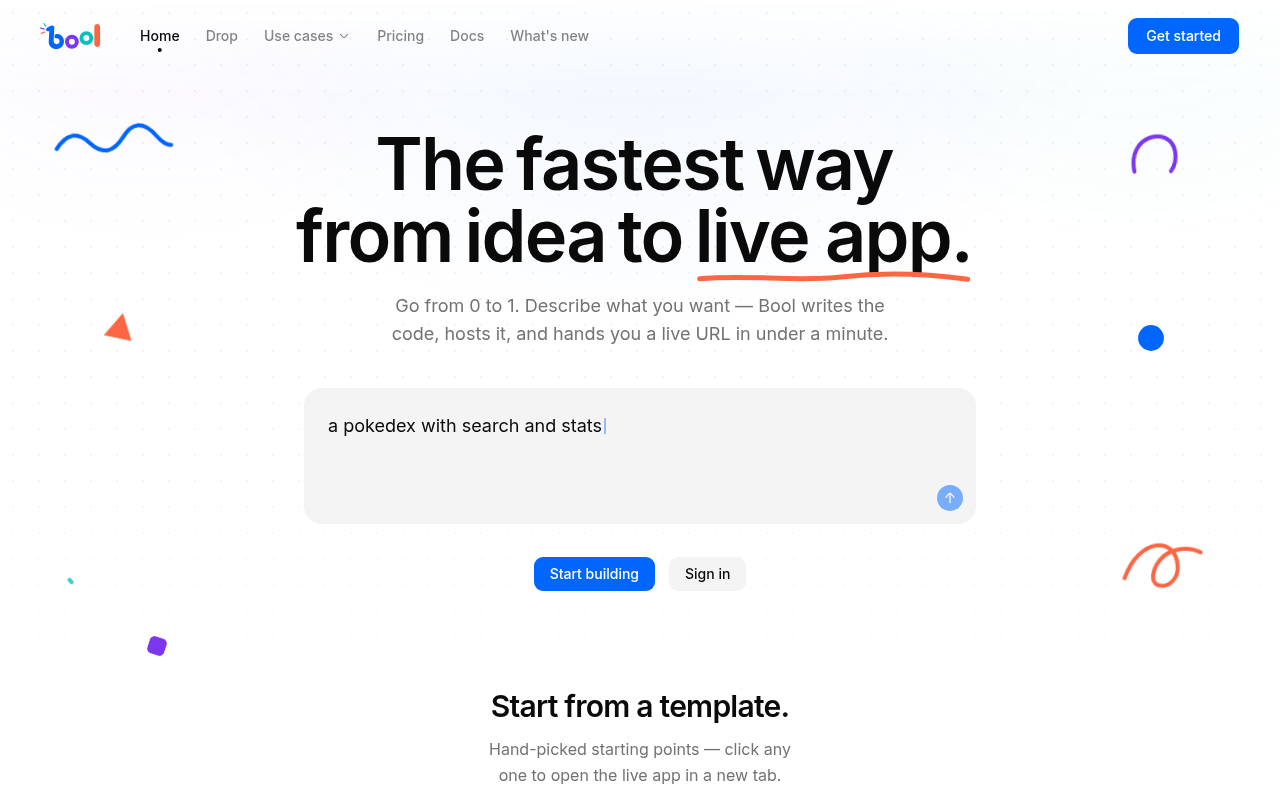 Screenshot van bool.com