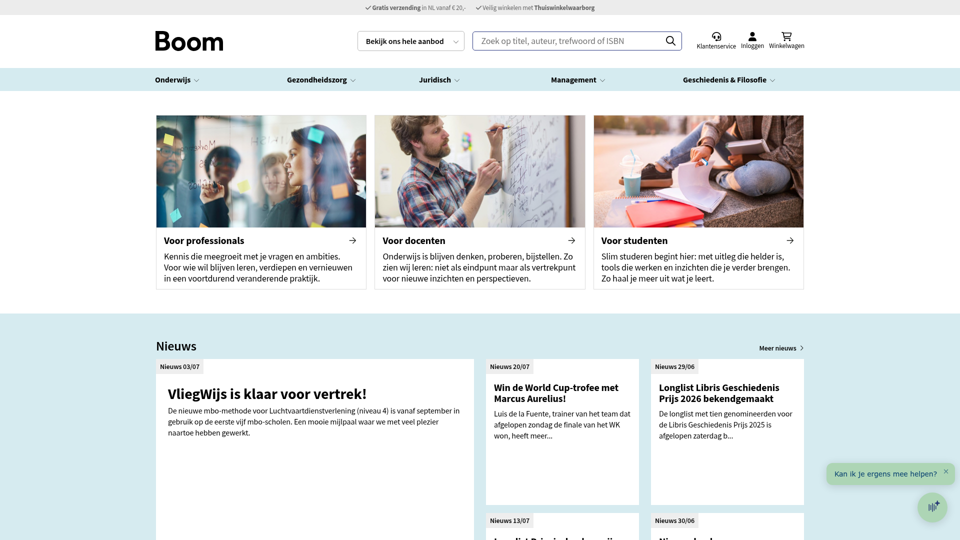 Screenshot van boom.nl