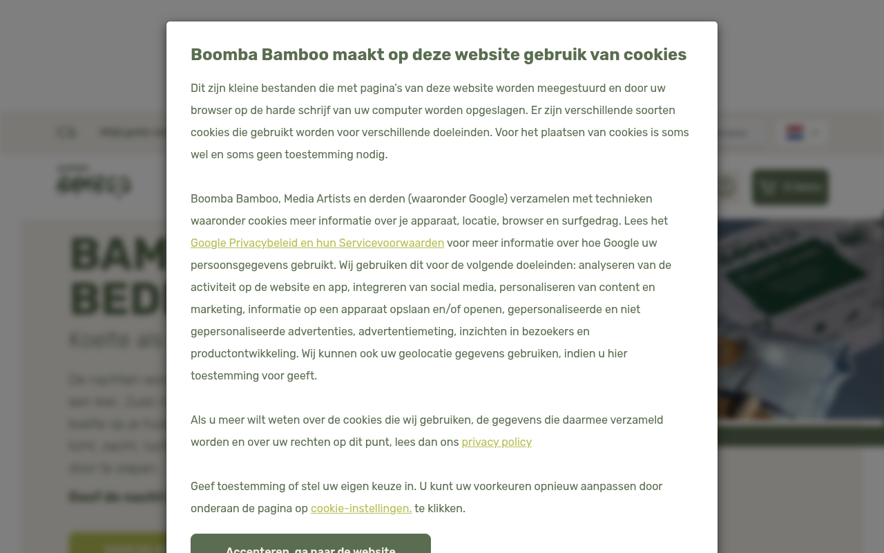 Screenshot van boomba-bamboo.com