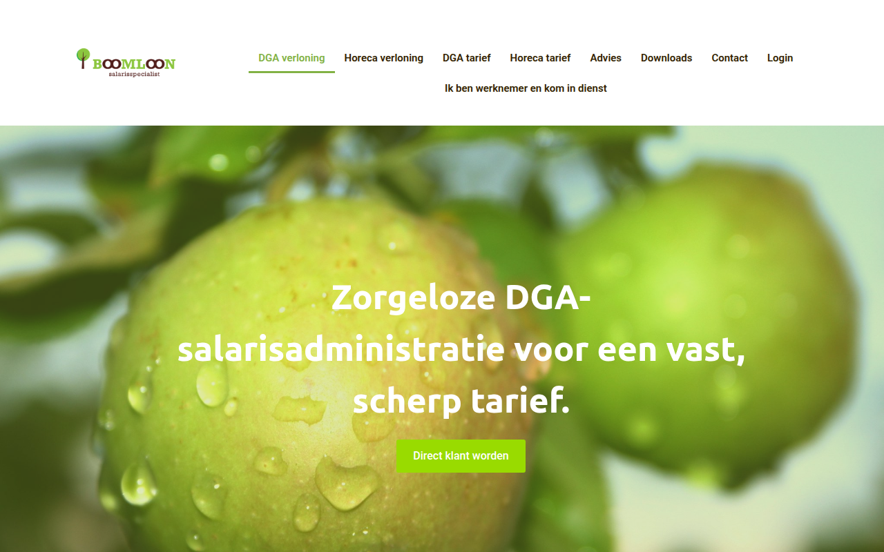 Screenshot van boomloon.nl