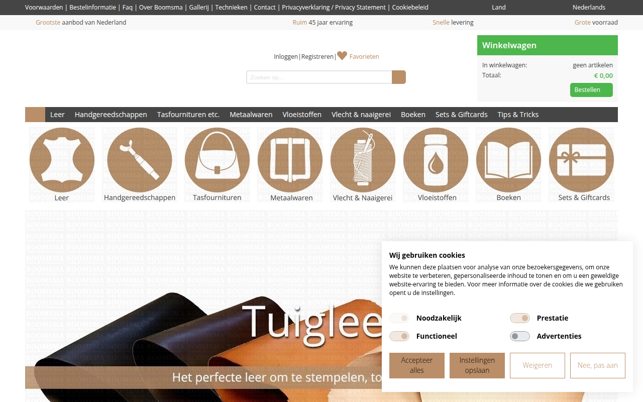 Screenshot van boomsma.nl
