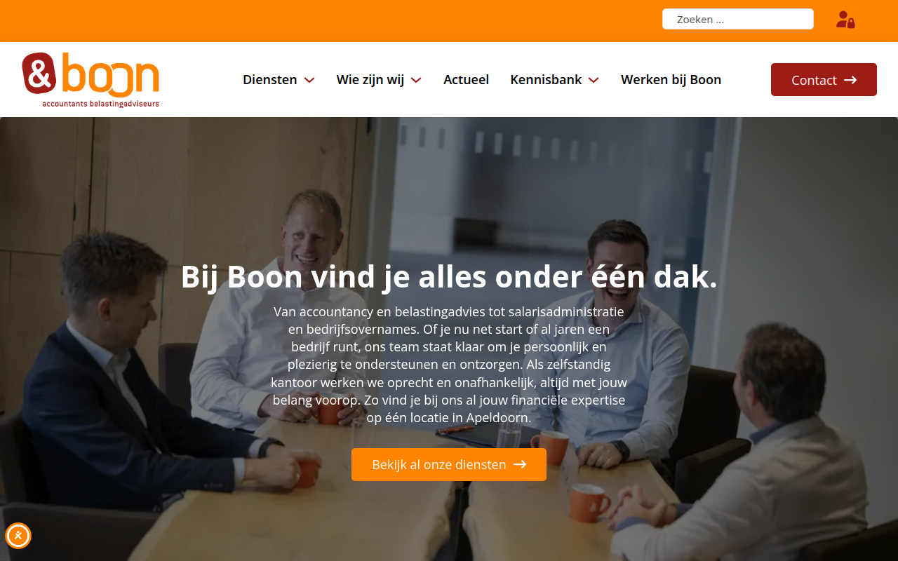 Screenshot van boon.nl