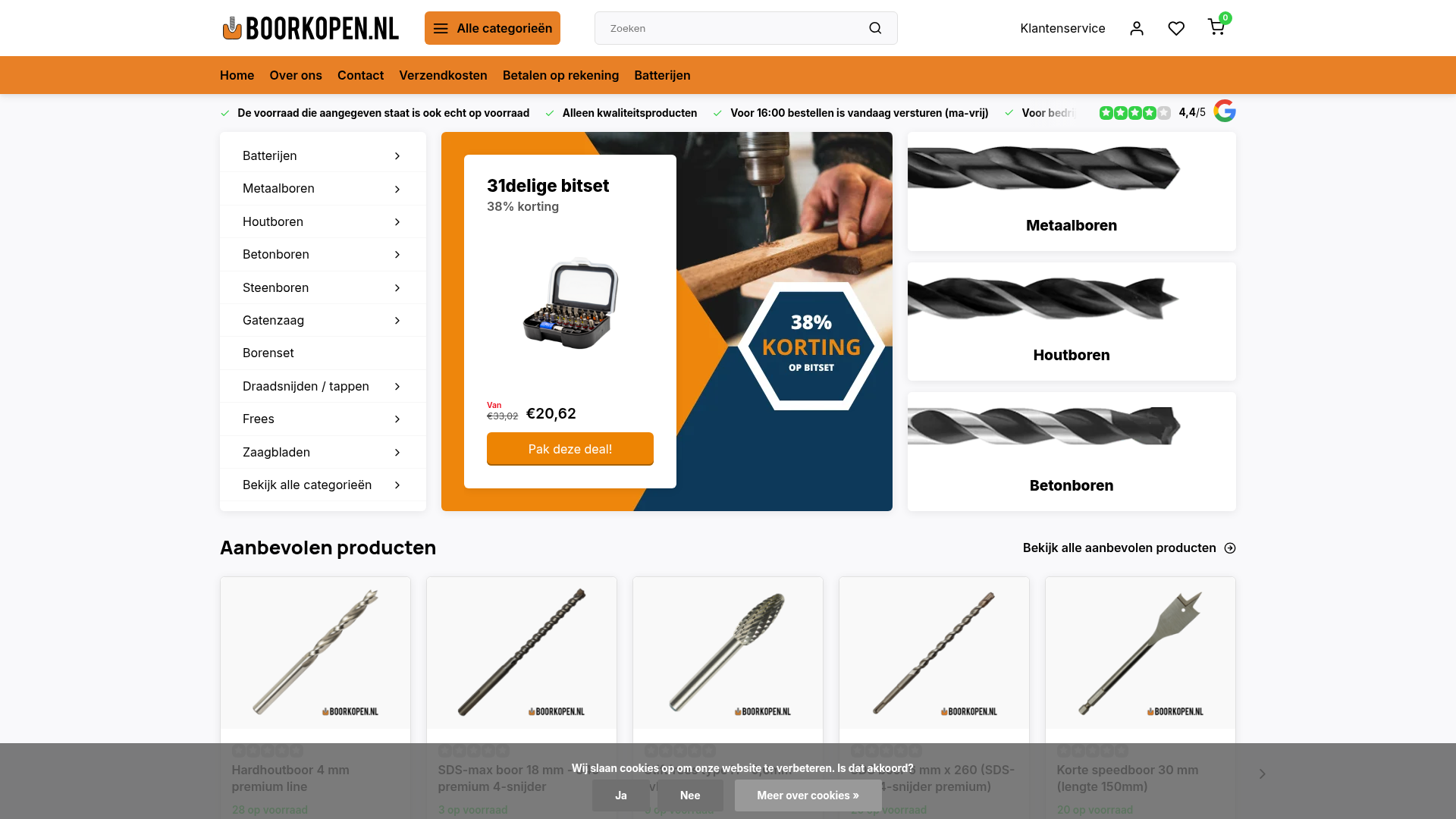 Screenshot van boorkopen.nl