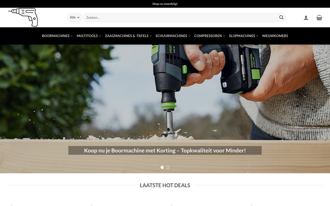 Screenshot van boormachinedeal.com