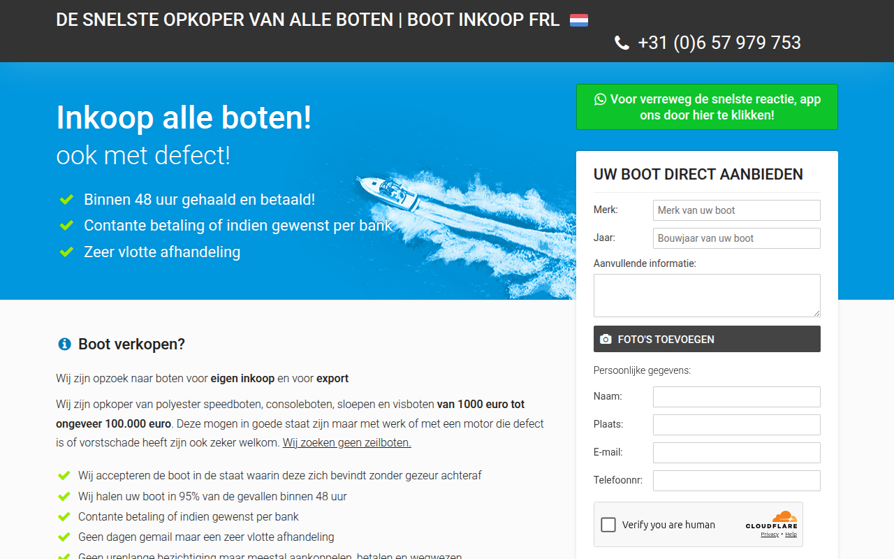Screenshot van bootfrl.nl