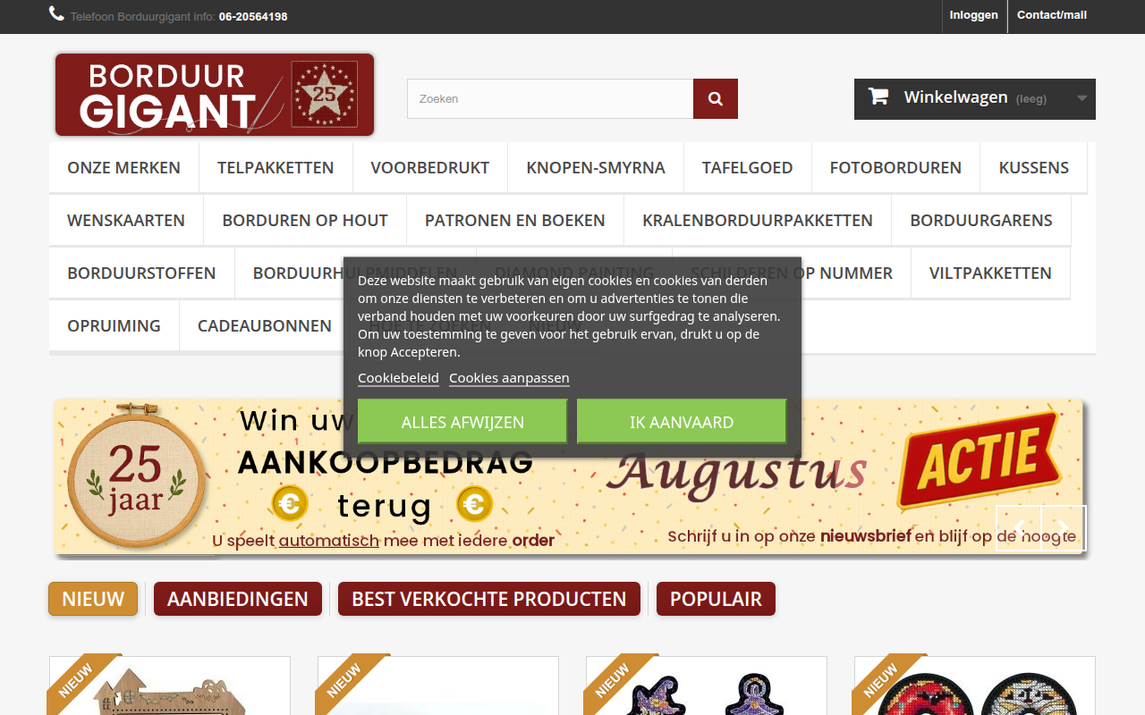 Screenshot van borduurgigant.nl