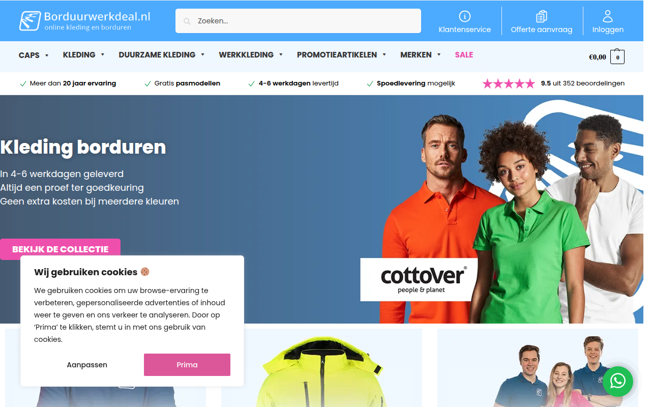 Screenshot van borduurwerkdeal.nl