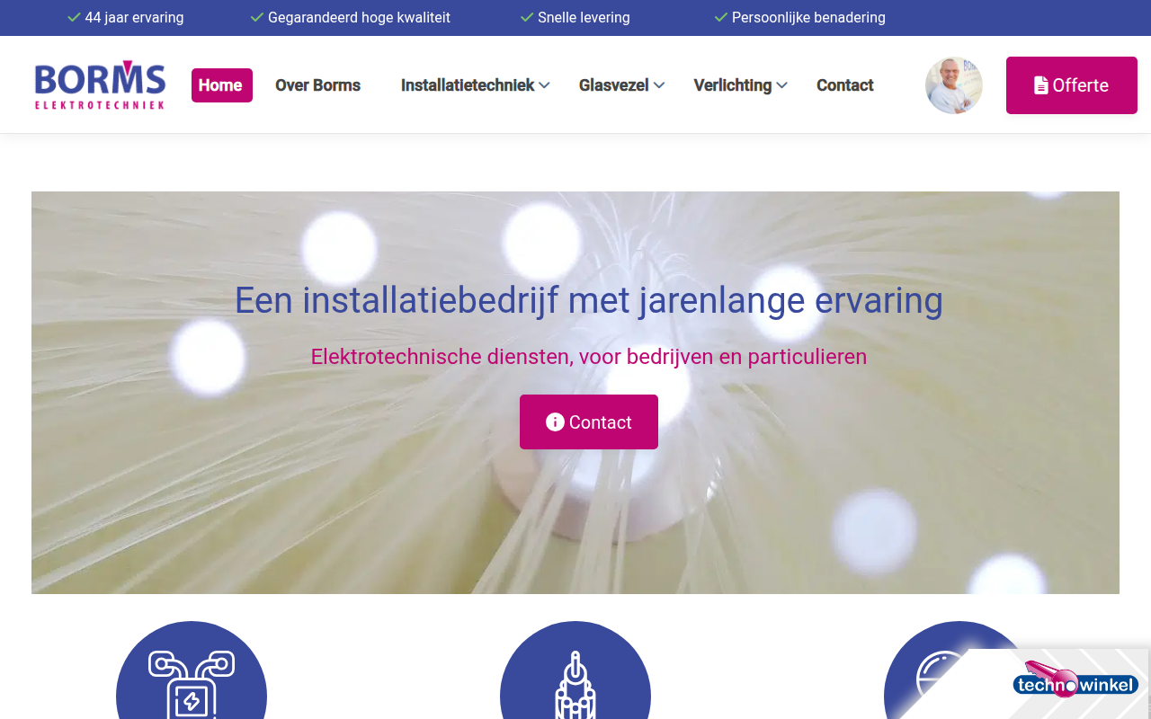 Screenshot van BORMS Elektrotechniek BV | Al 44 jaar uw elektra expert