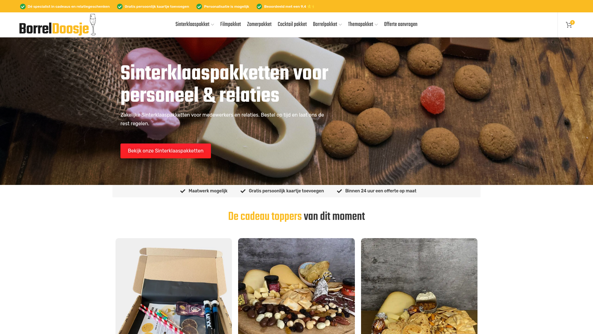 Screenshot van borreldoosje.nl