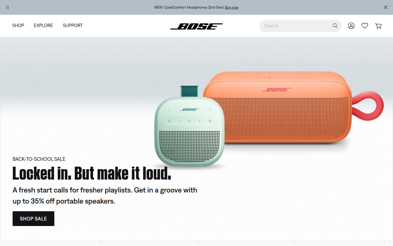 Screenshot van bose.com