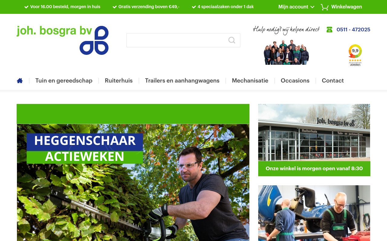Screenshot van bosgra.nl