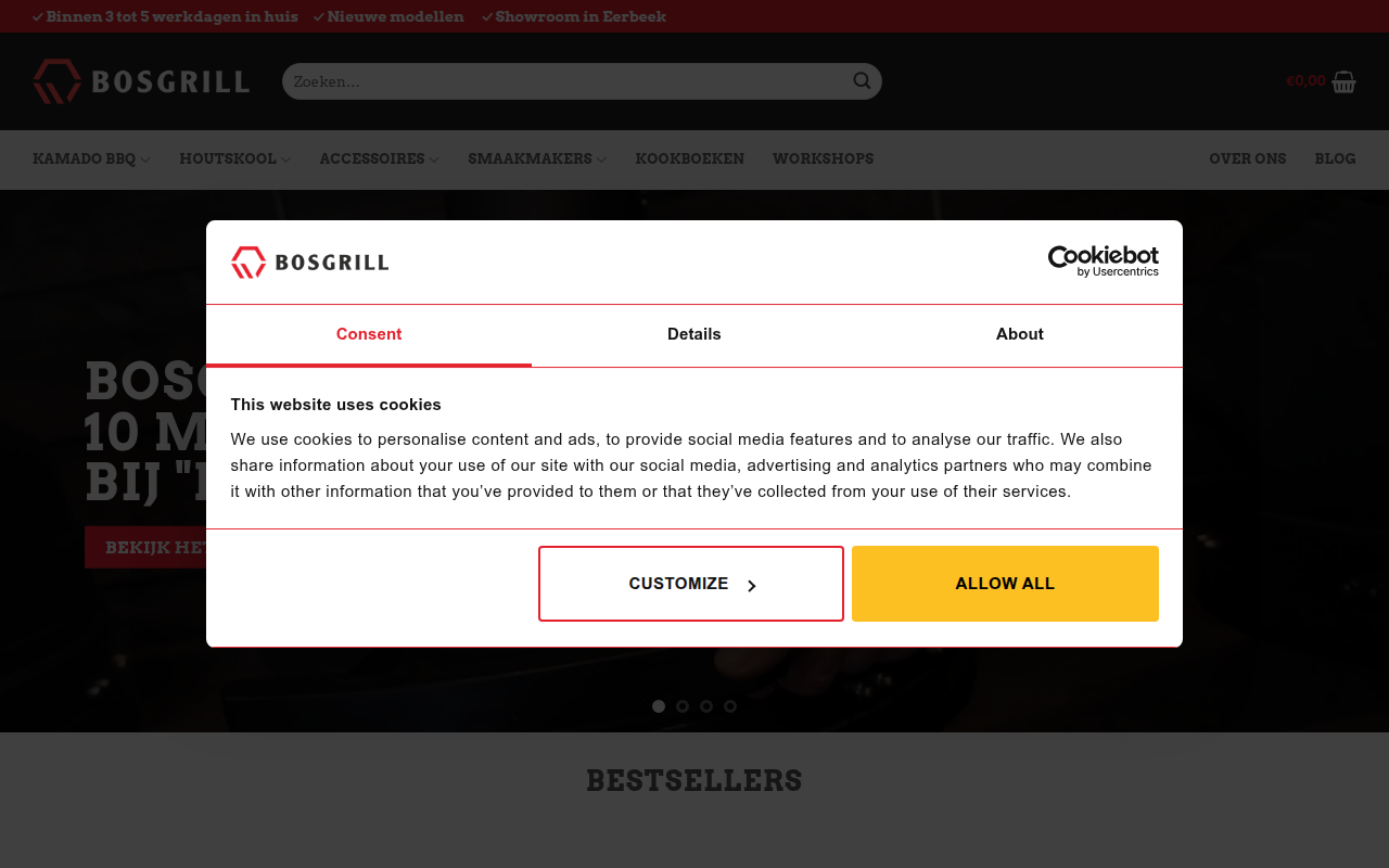 Screenshot van bosgrill.com
