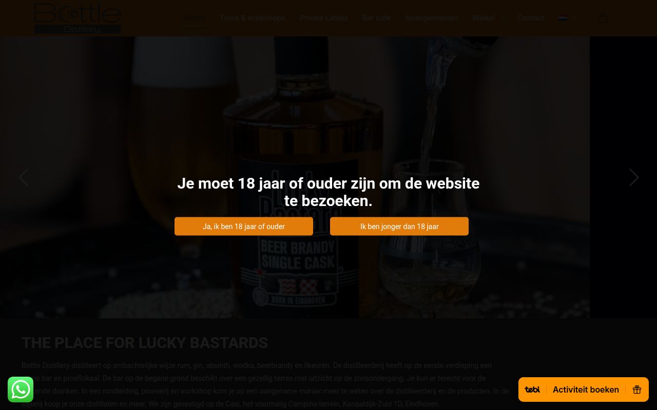 Screenshot van bottledistillery.nl