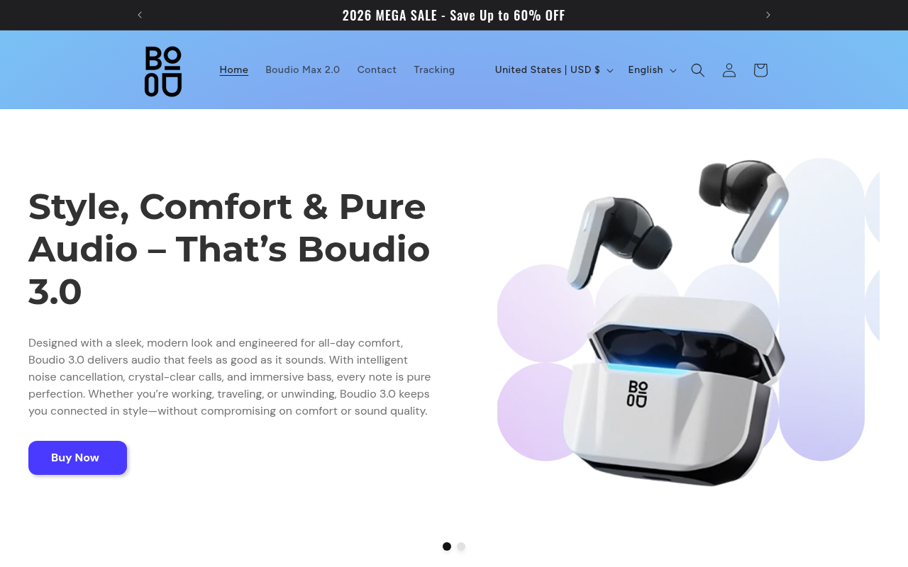 Screenshot van boudio.com