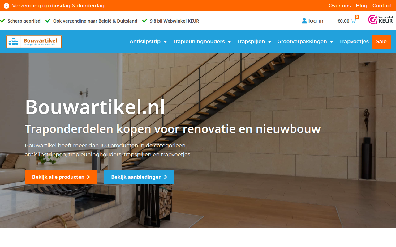 Screenshot van bouwartikel.nl