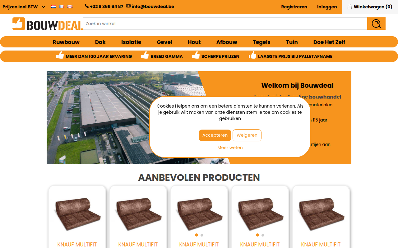 Screenshot van bouwdeal.be