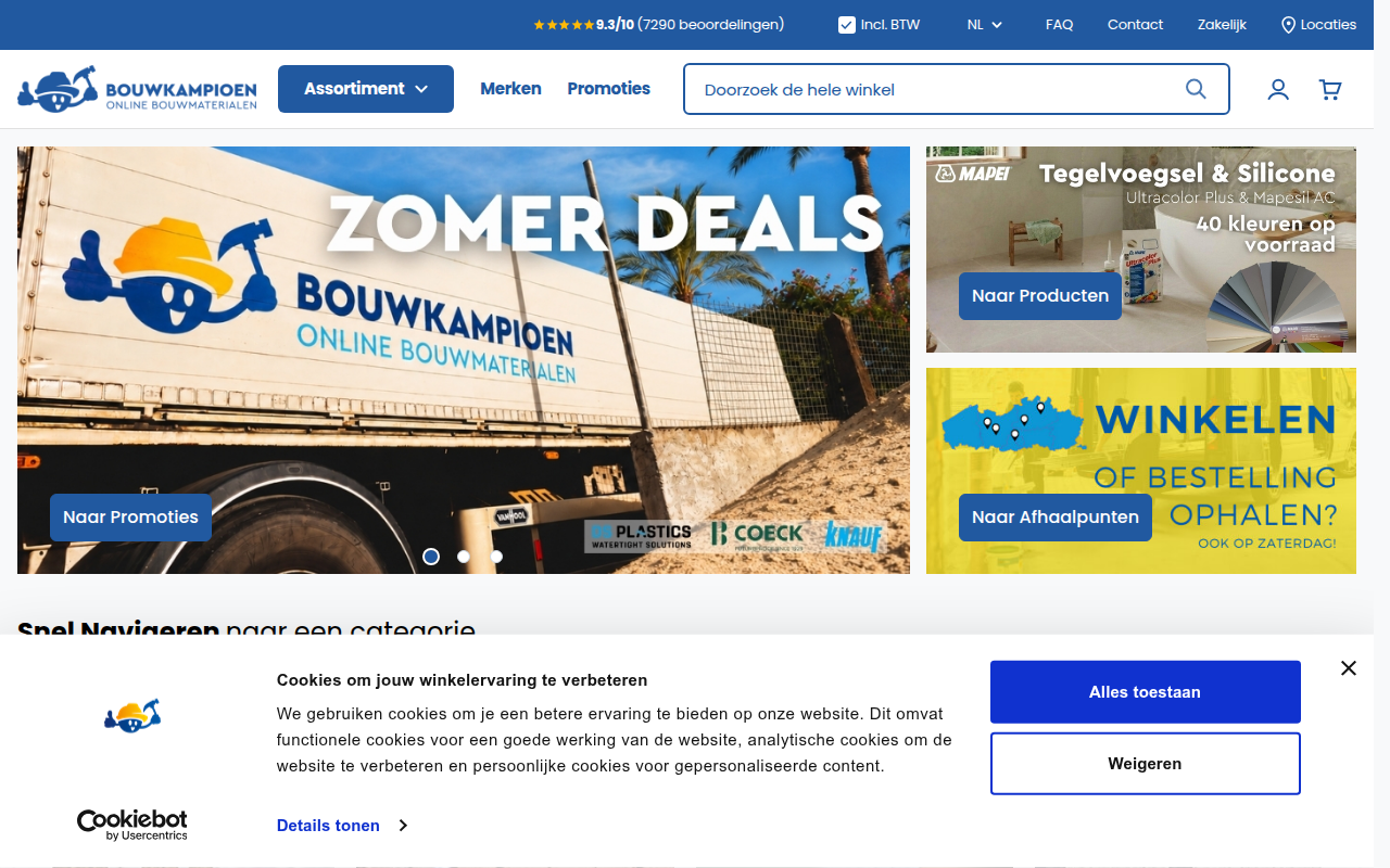 Screenshot van bouwkampioen.be