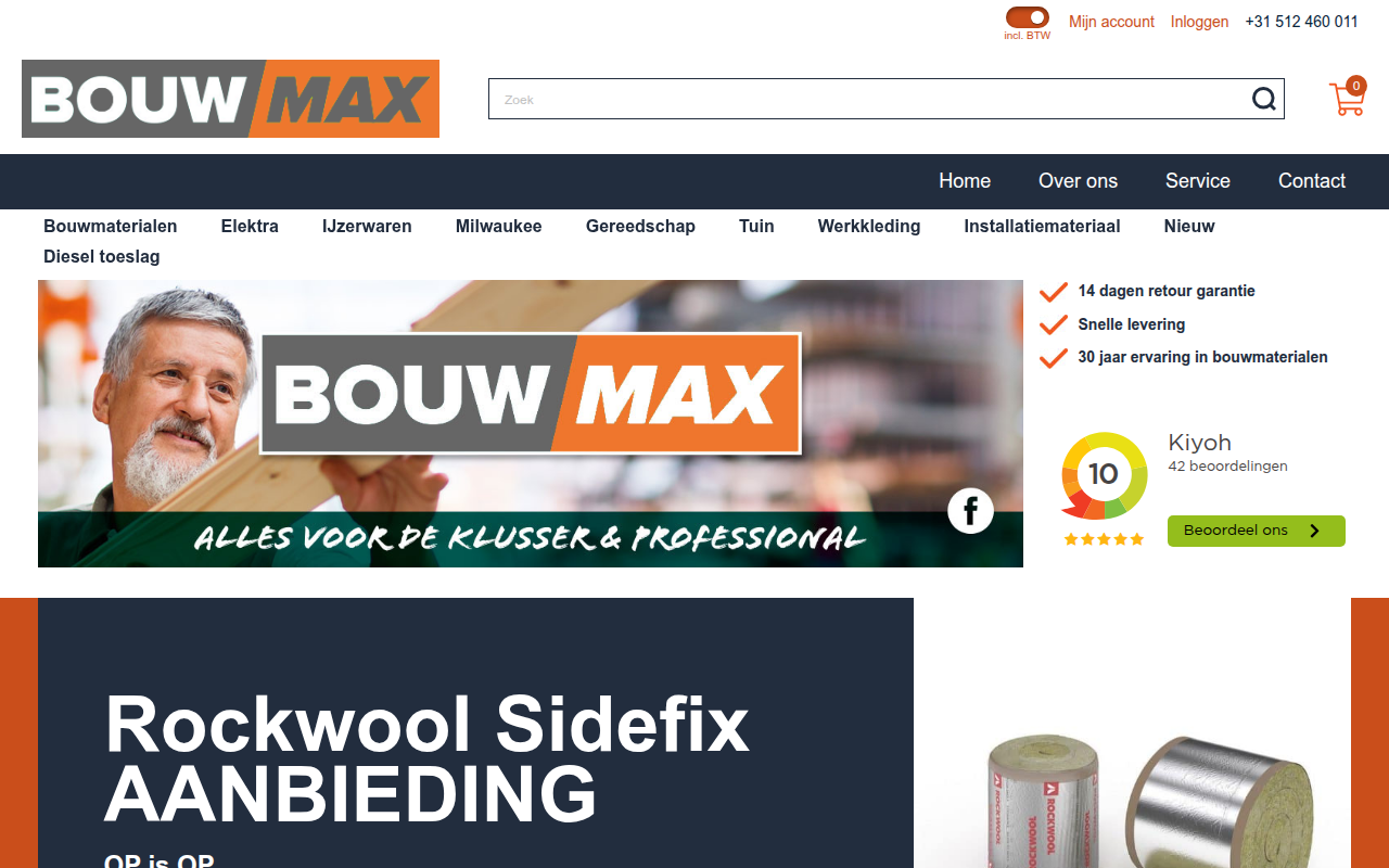 Screenshot van bouwmax.nl
