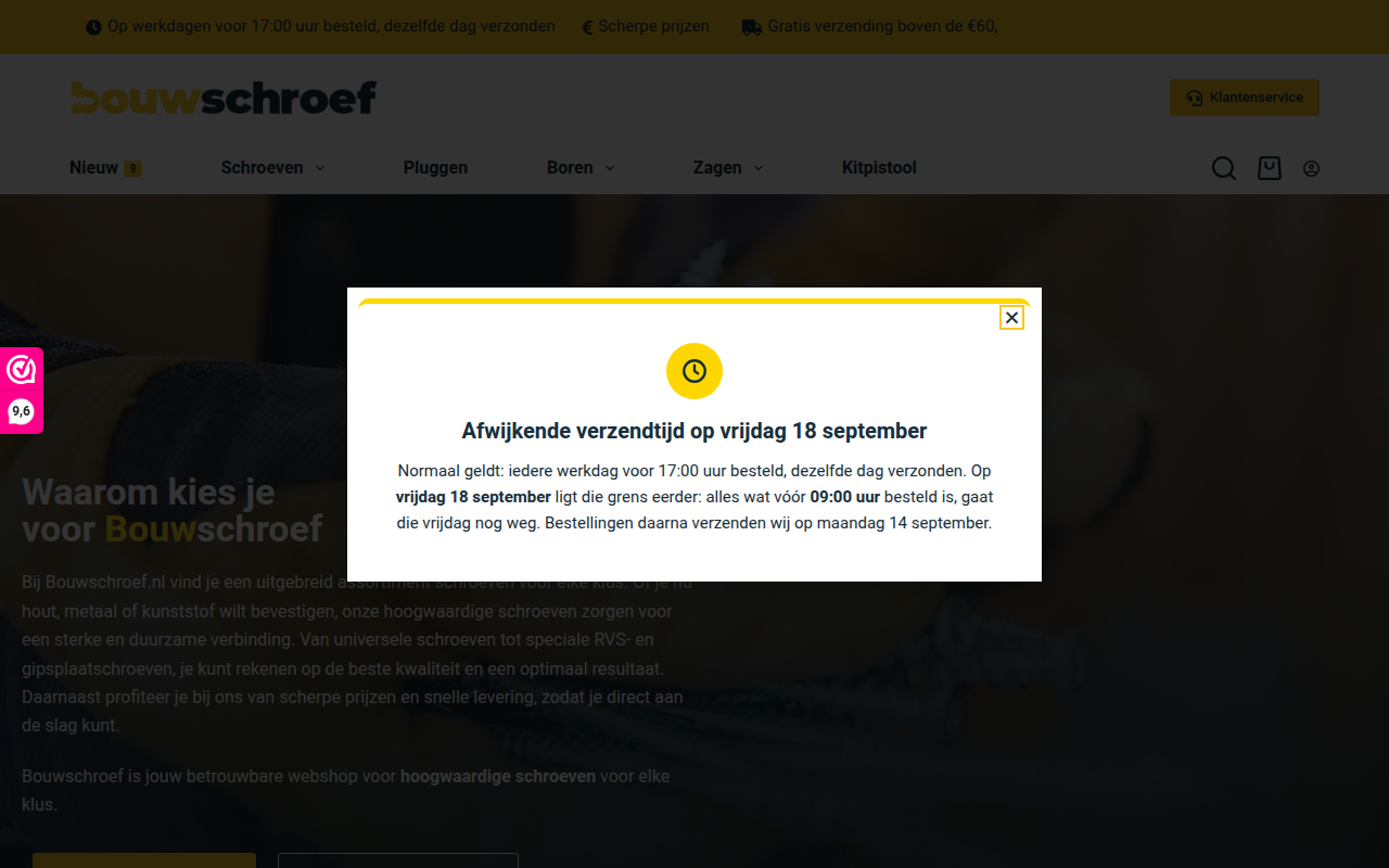 Screenshot van bouwschroef.nl