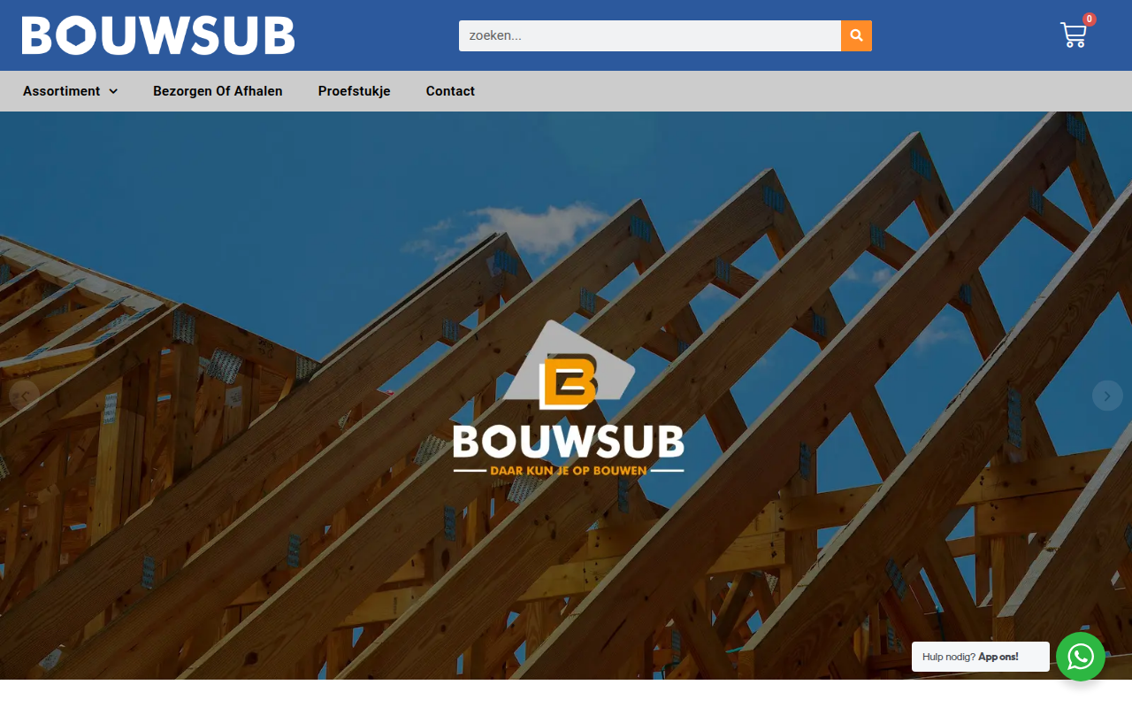 Screenshot van bouwsub.nl