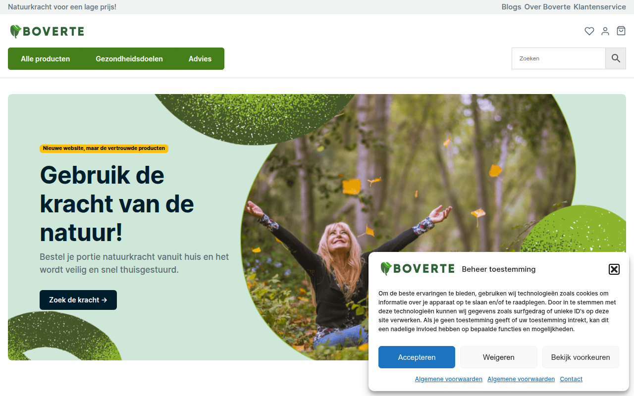 Screenshot van boverte.nl
