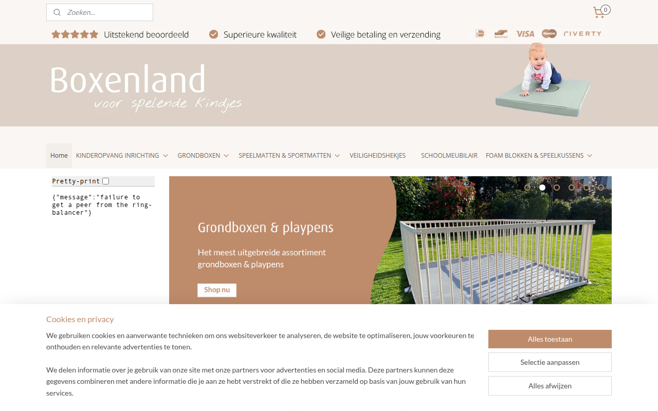 Screenshot van boxenland.nl