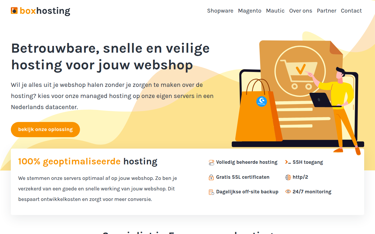 Screenshot van boxhosting.nl