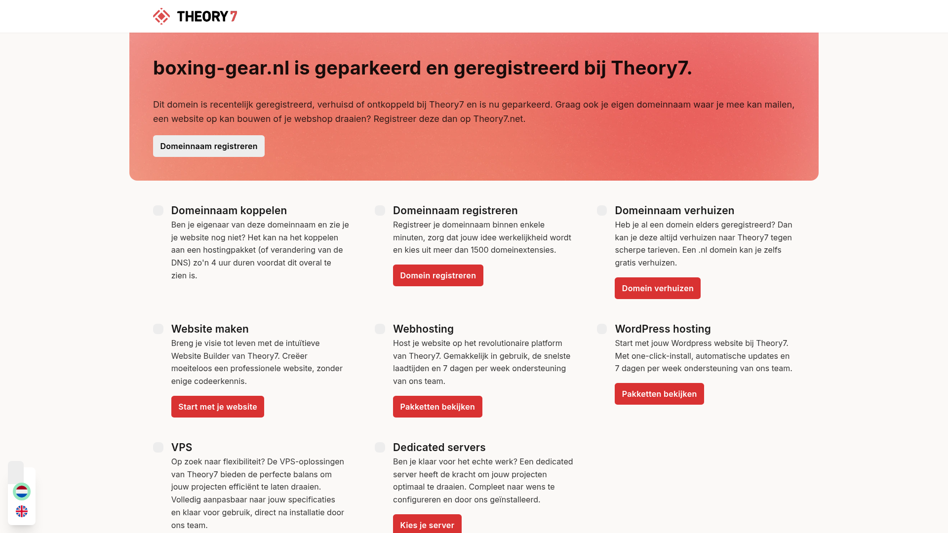 Screenshot van boxing-gear.nl