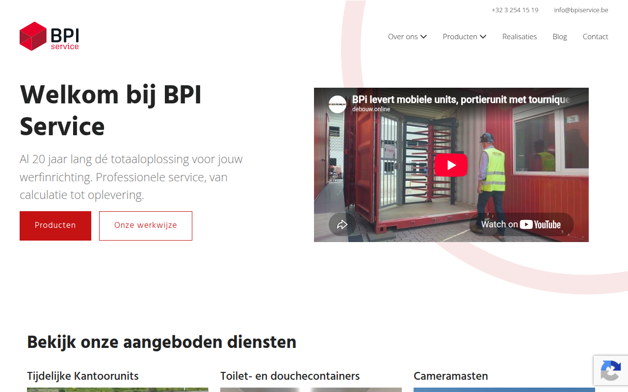 Screenshot van bpiservice.be