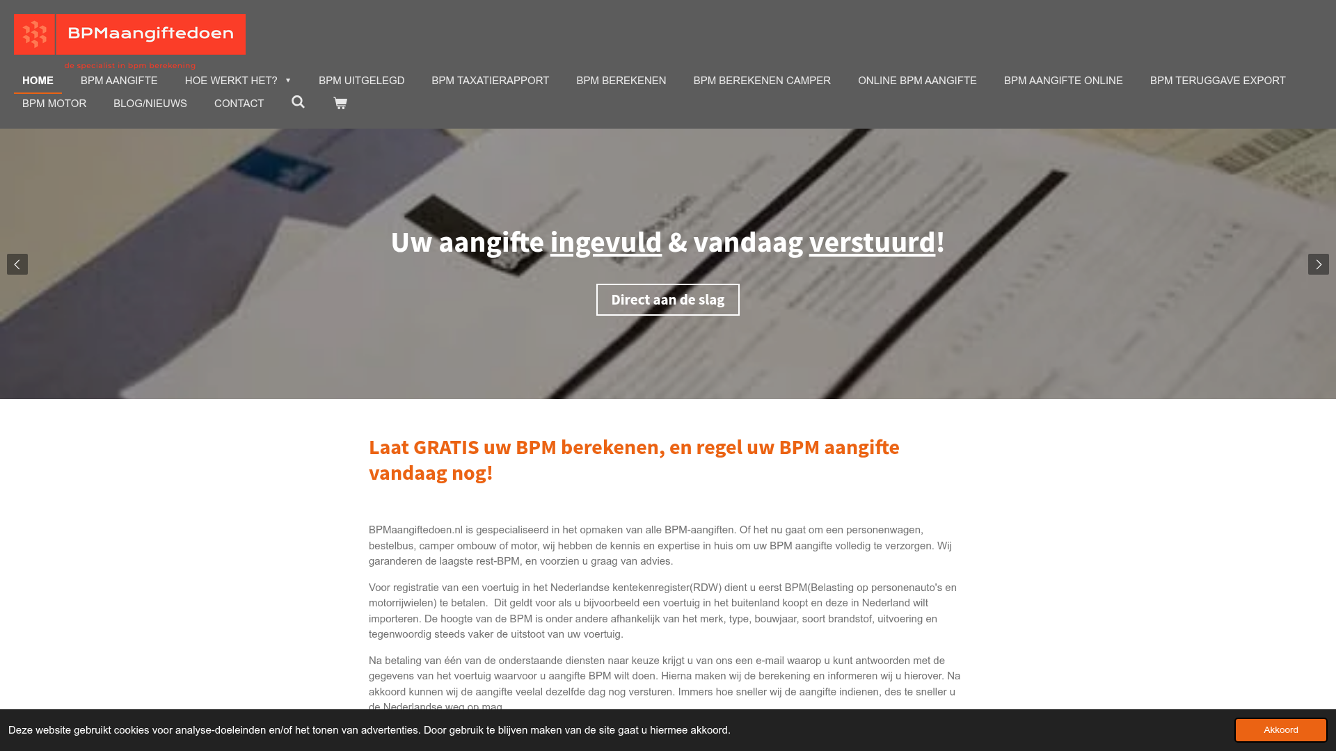 Screenshot van bpmaangiftedoen.nl