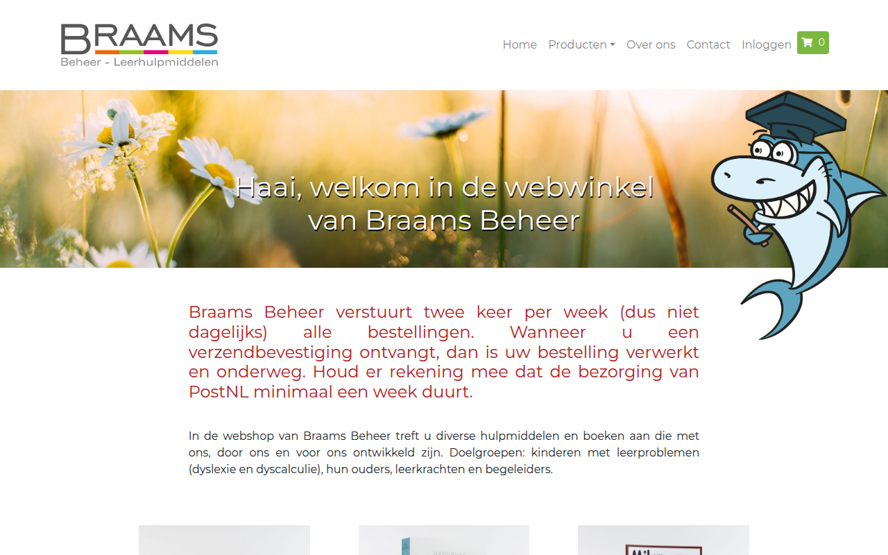 Screenshot van braams.nl