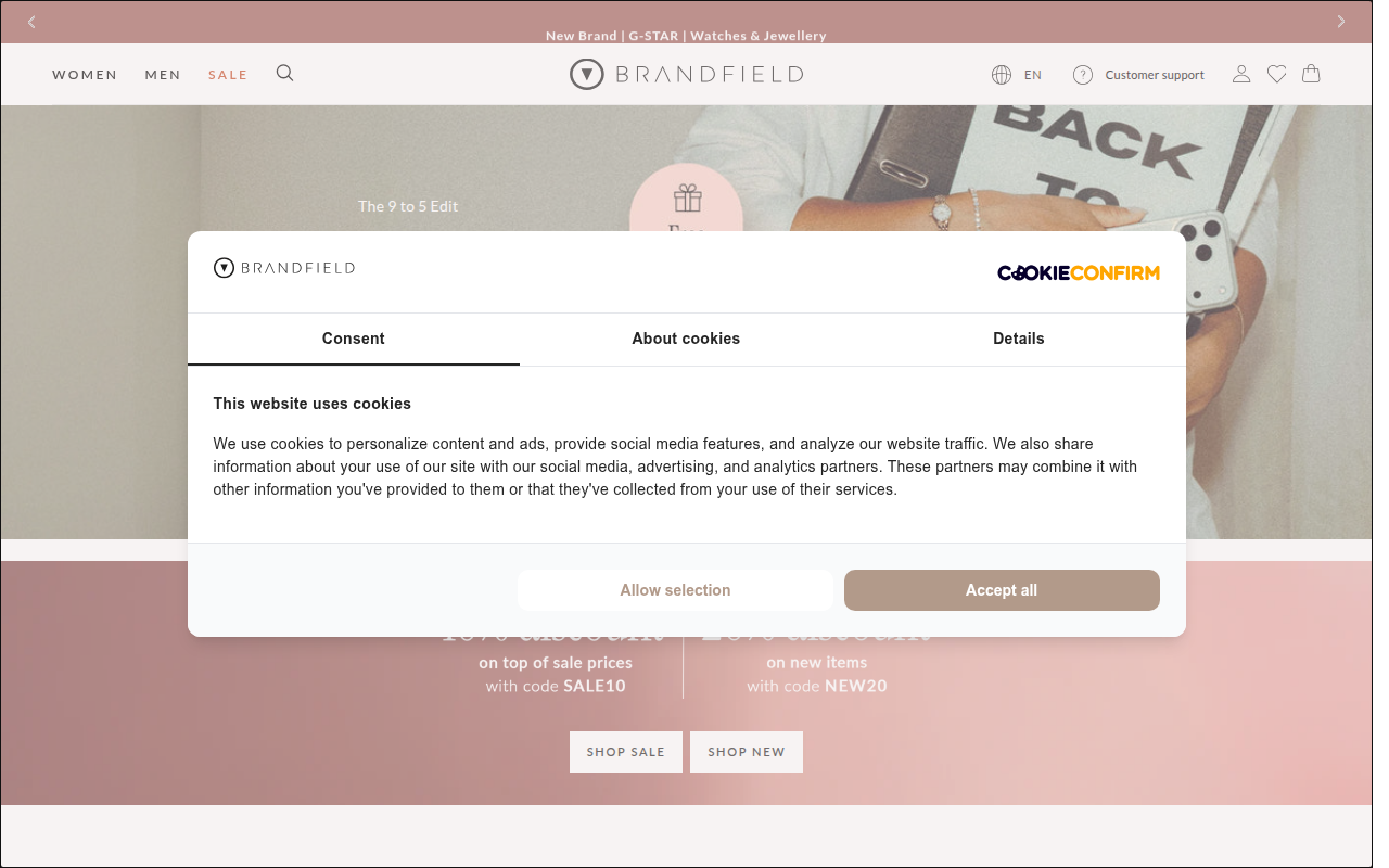 Screenshot van brandfield.com