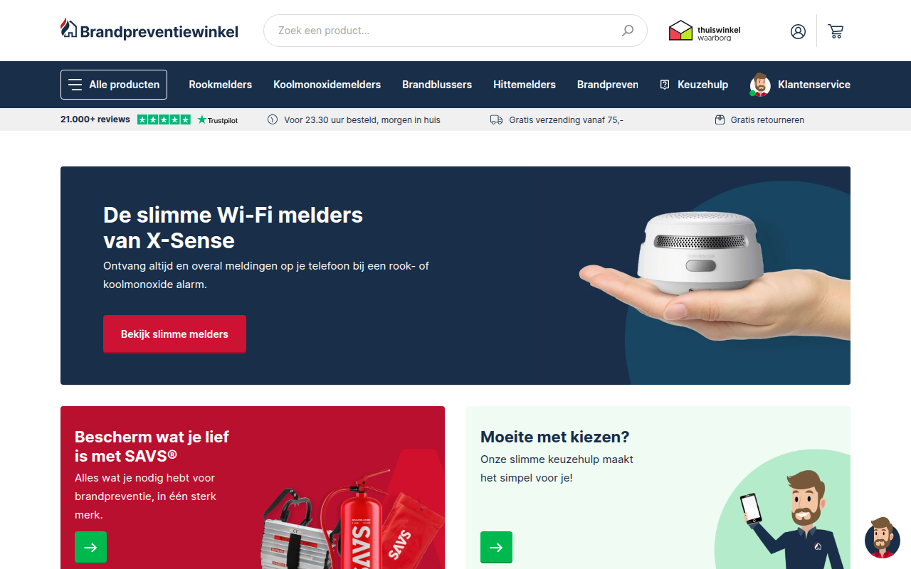 Screenshot van brandpreventiewinkel.nl