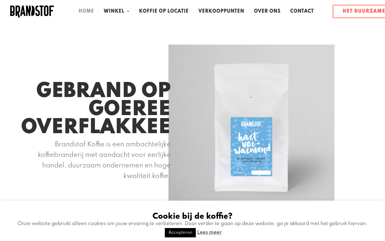 Screenshot van brandstofkoffie.nl