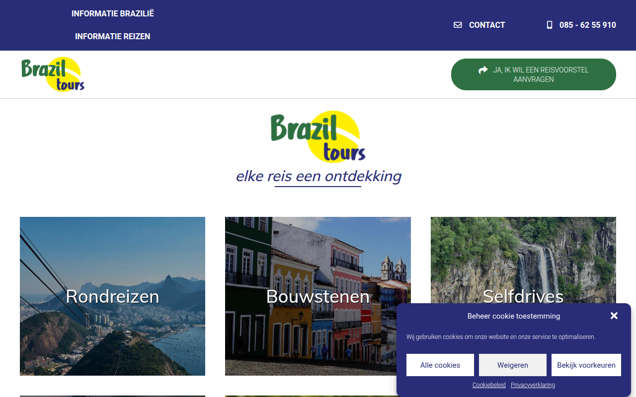 Screenshot van braziltours.nl