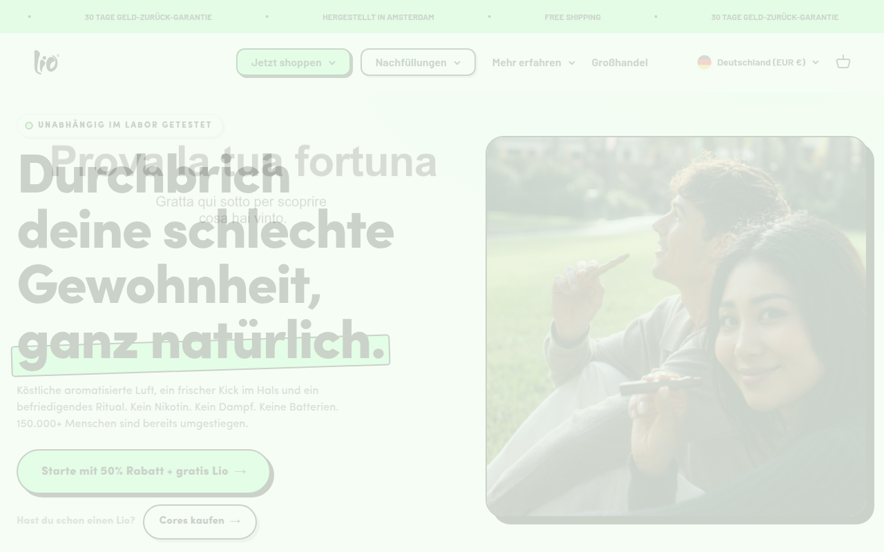 Screenshot van breathelio.com