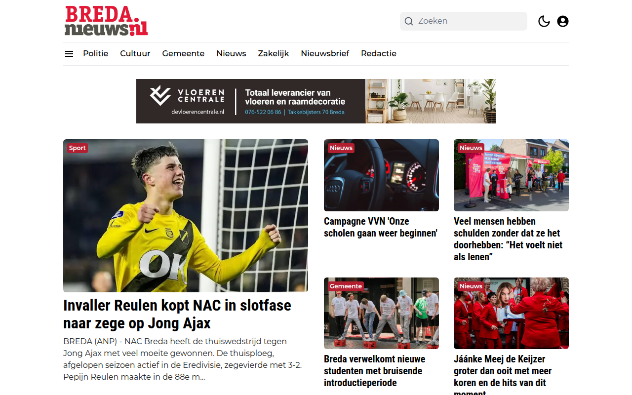 Screenshot van breda.nieuws.nl