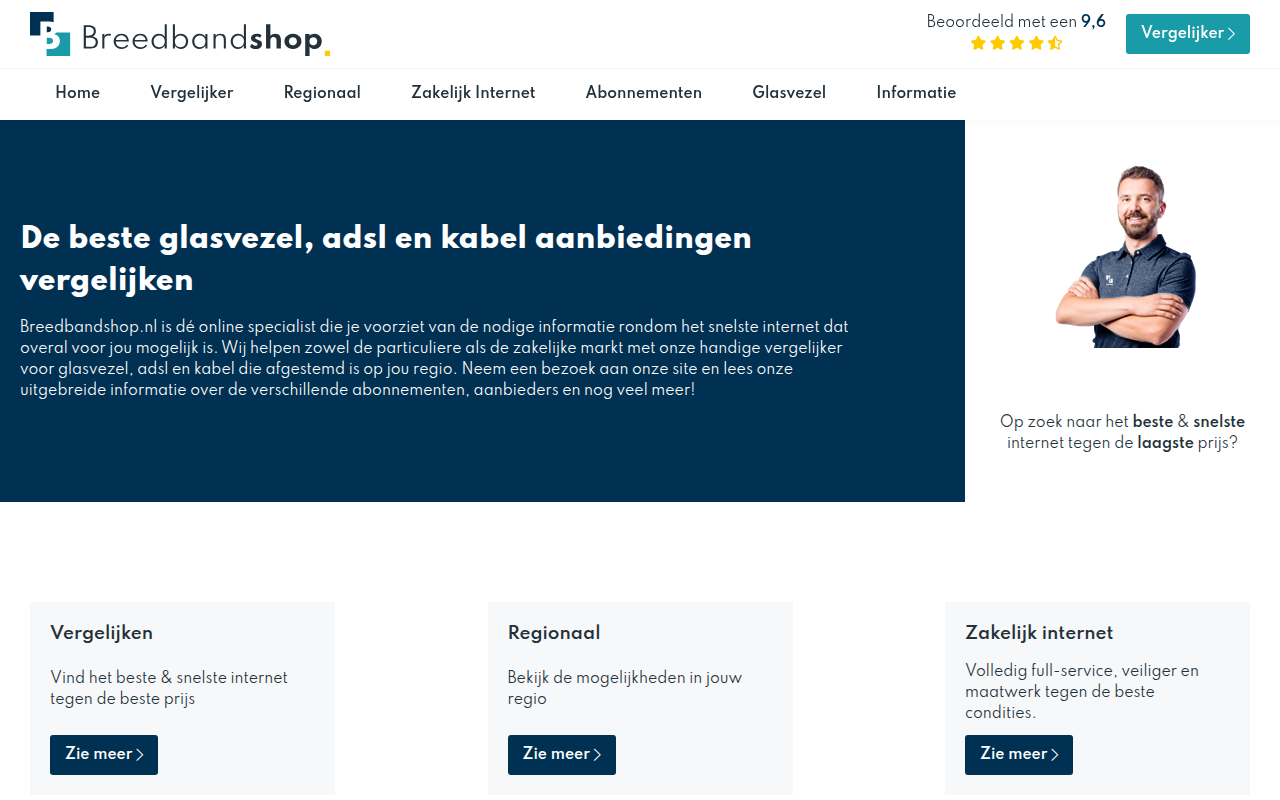 Screenshot van breedbandshop.nl