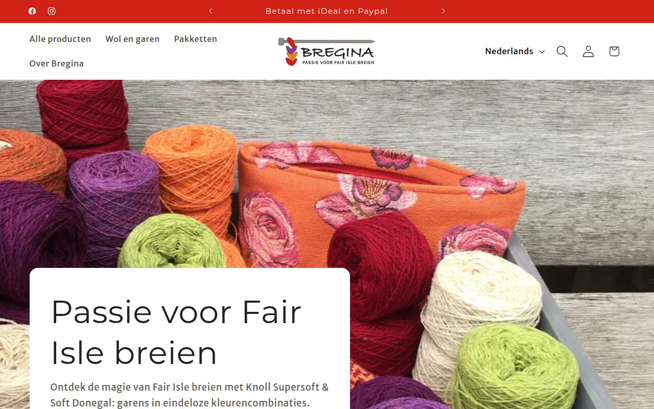 Screenshot van bregina.nl
