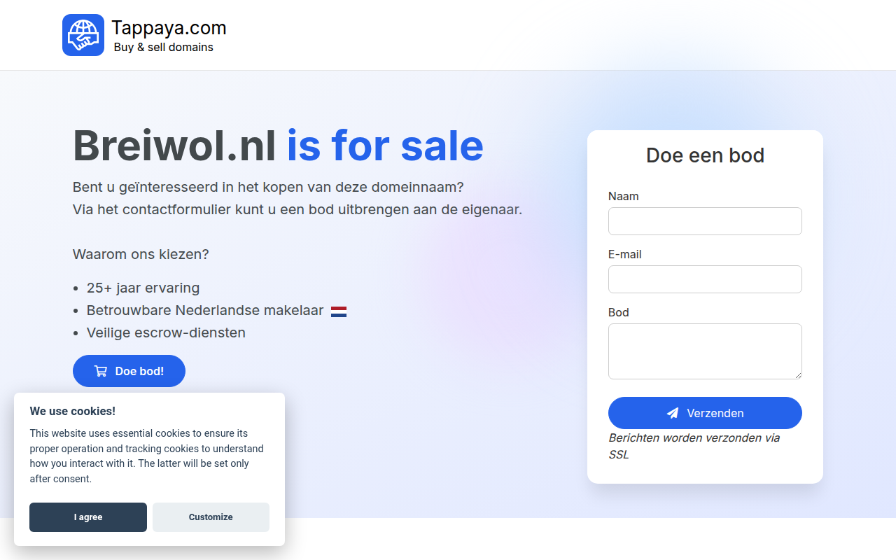 Screenshot van breiwol.nl