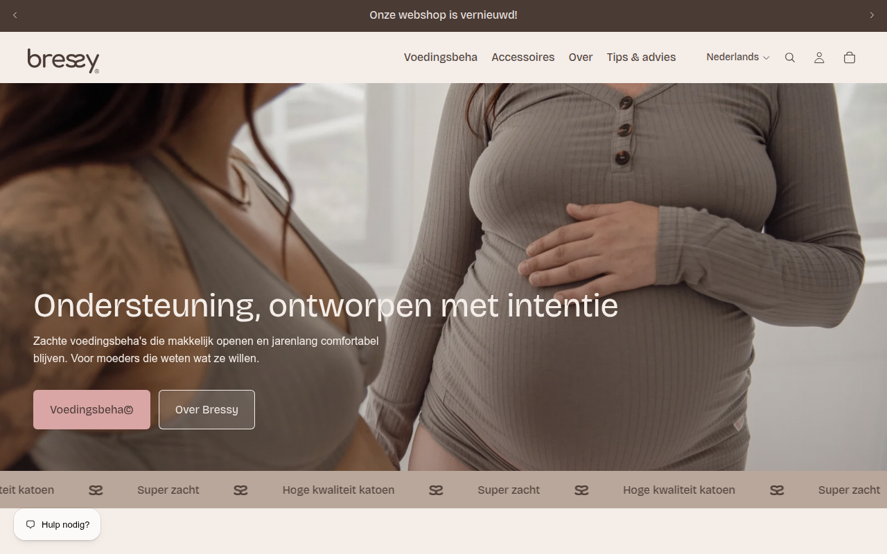 Screenshot van bressy.nl