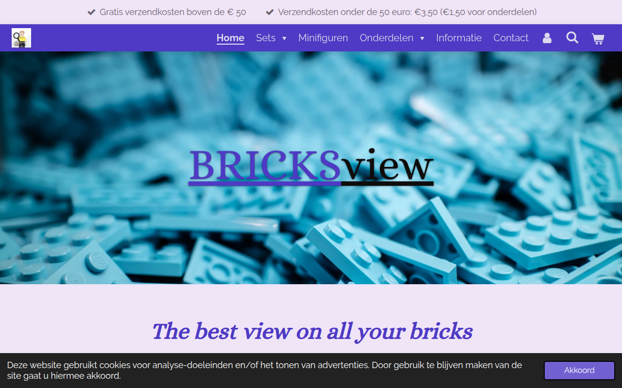 Screenshot van bricksview.nl