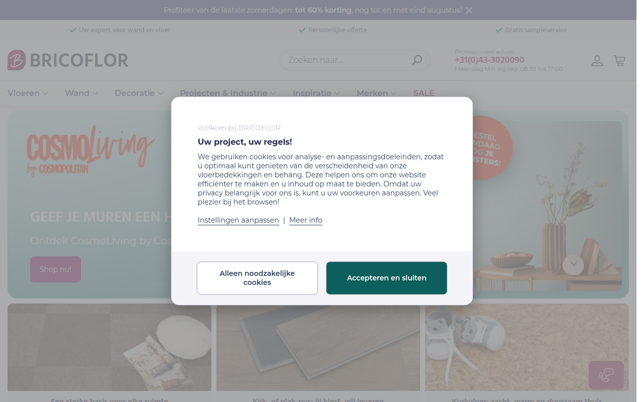 Screenshot van bricoflor.nl