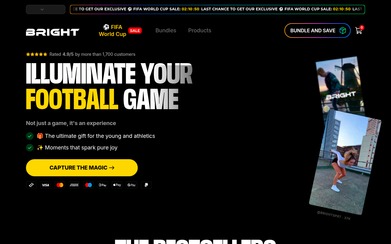 Screenshot van www.brightsport.com