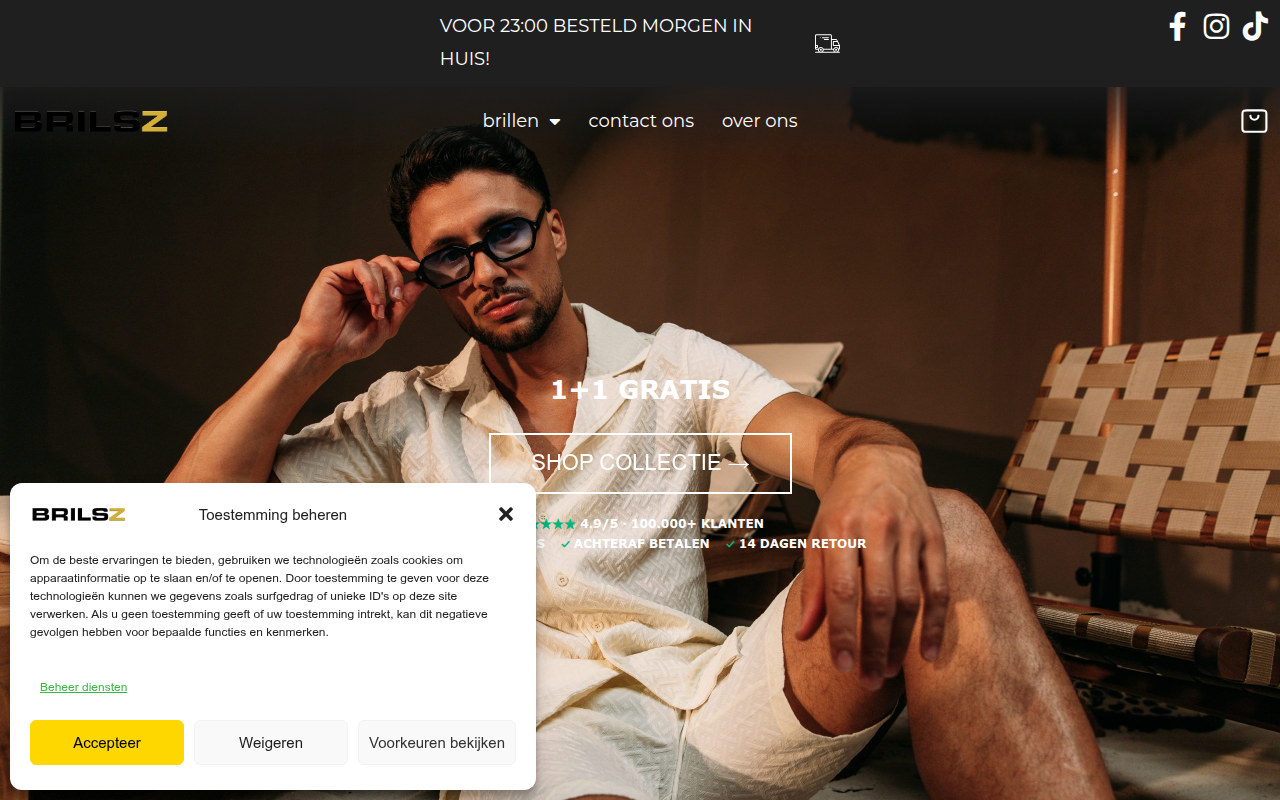Screenshot van brilsz.nl